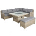 Wentworth Modular Corner Set With Square Fire Pit Table